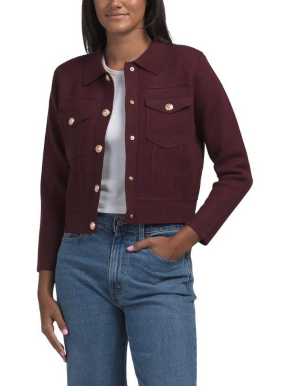 SIONI Lady Like Button Front Cardigan With Pockets
